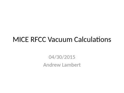 MICE RFCC Vacuum Calculations