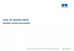 USE OF BASELINES Definition, reasons and examples