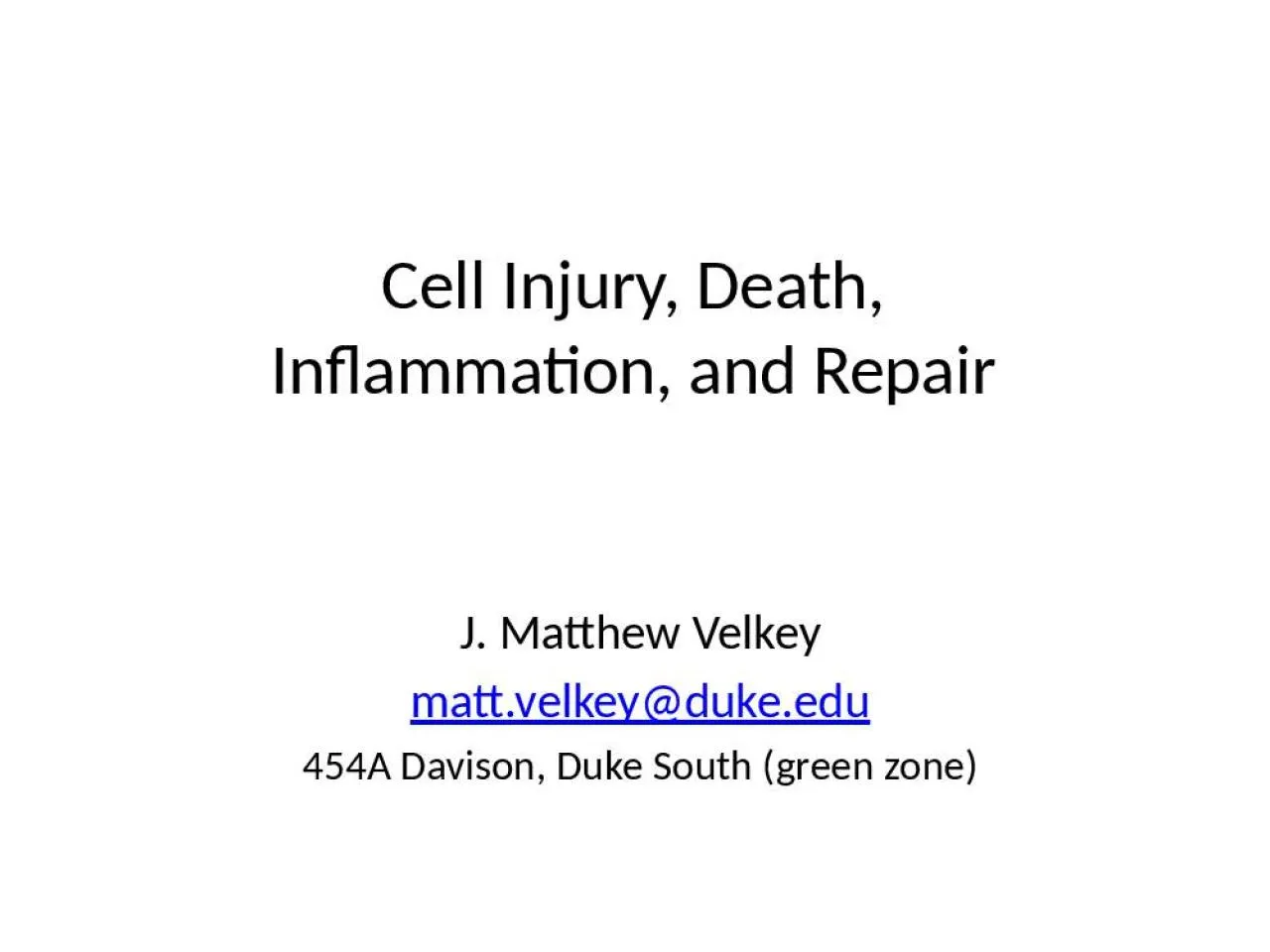 PPT-Cell Injury, Death, Inflammation, and Repair