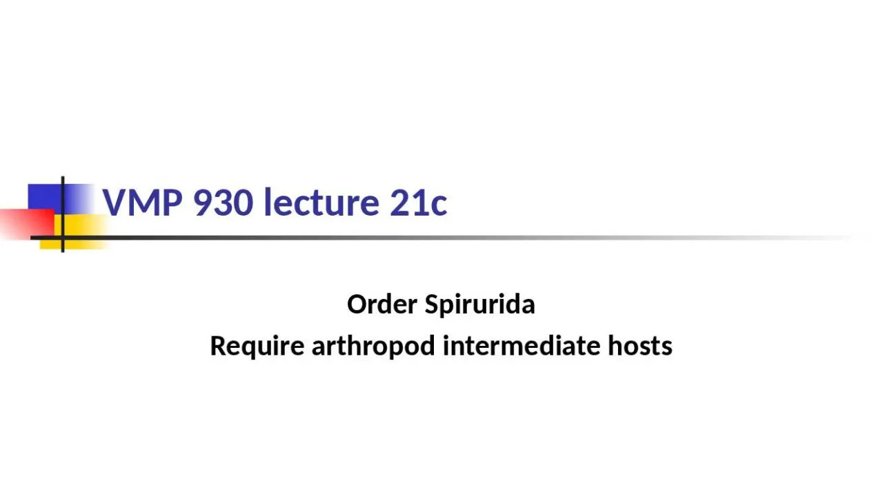 PPT-VMP 930 lecture 21c Order