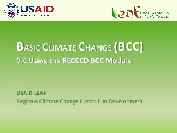 USAID LEAF  Regional Climate Change Curriculum Development