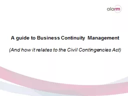 A guide to Business Continuity Management