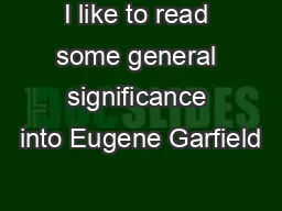 I like to read some general significance into Eugene Garfield’s h