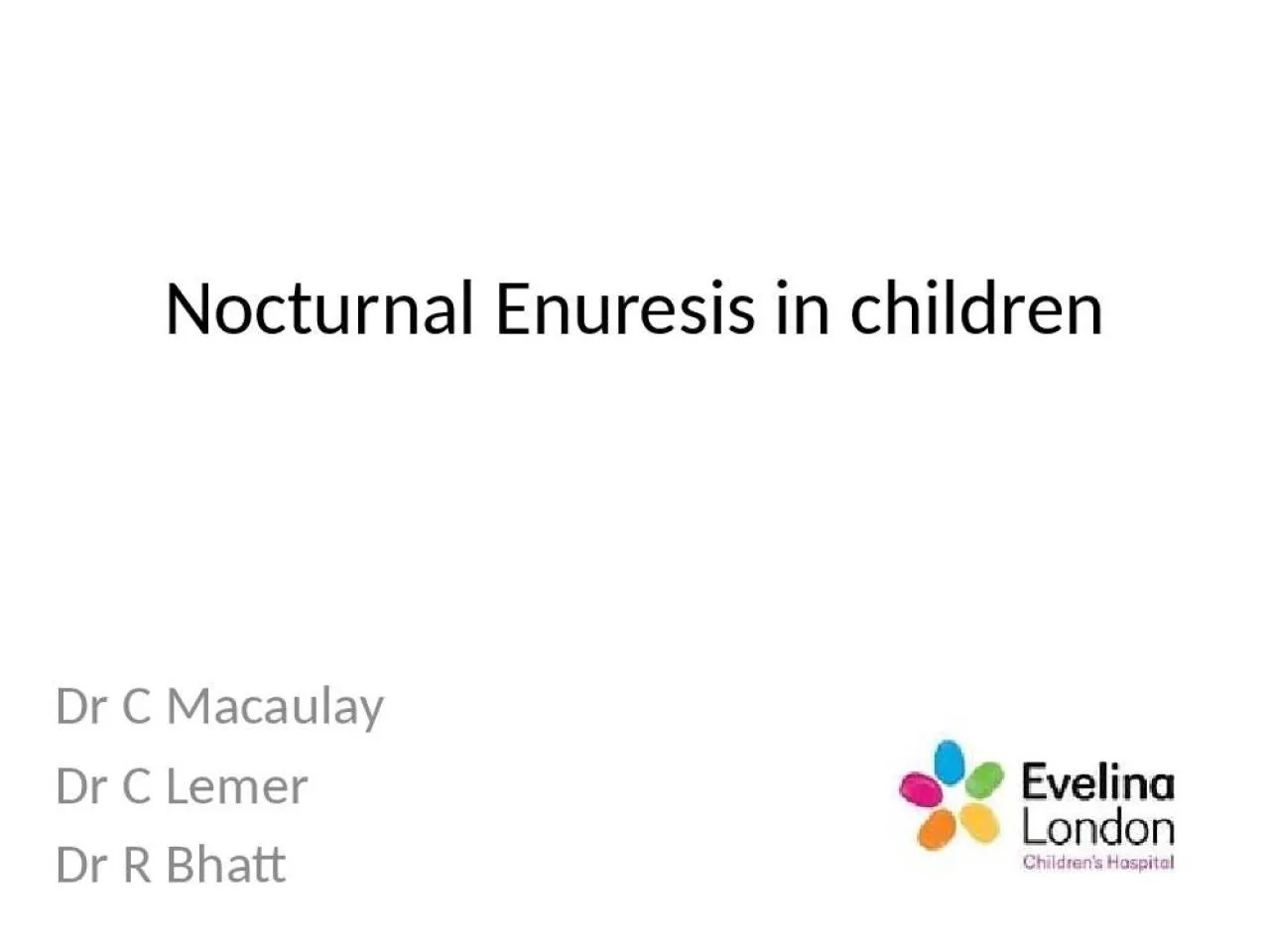 PPT-Nocturnal Enuresis in children