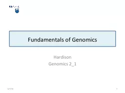 Fundamentals of Genomics