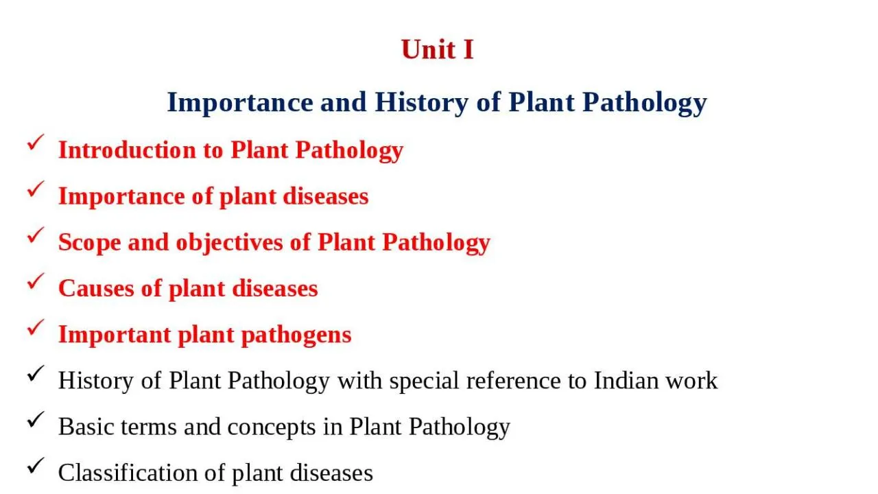 PPT-Unit I Importance and History of Plant Pathology