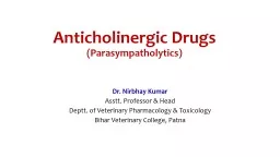 Anticholinergic Drugs ( Parasympatholytics