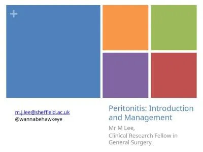 Peritonitis: Introduction and Management