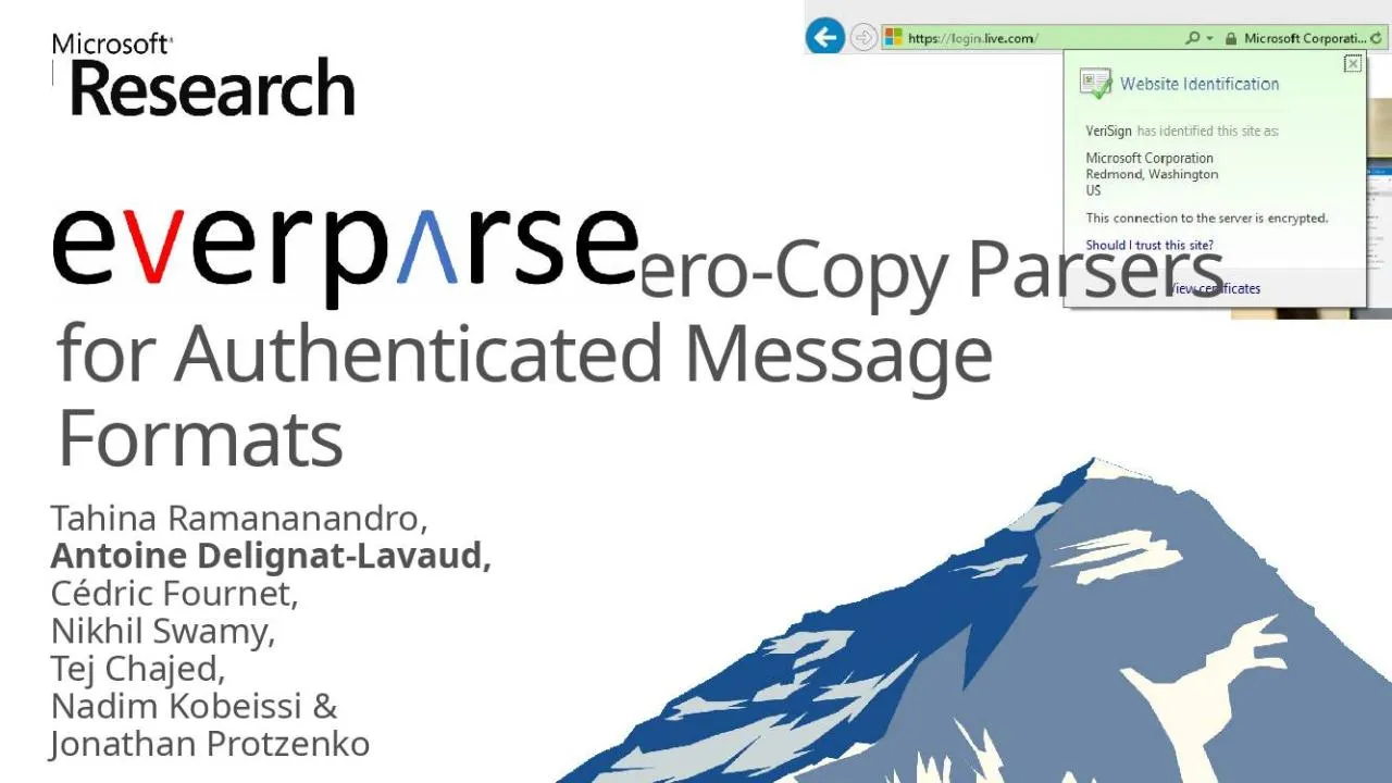 PPT-Verified Secure Zero-Copy Parsers for Authenticated Message Formats