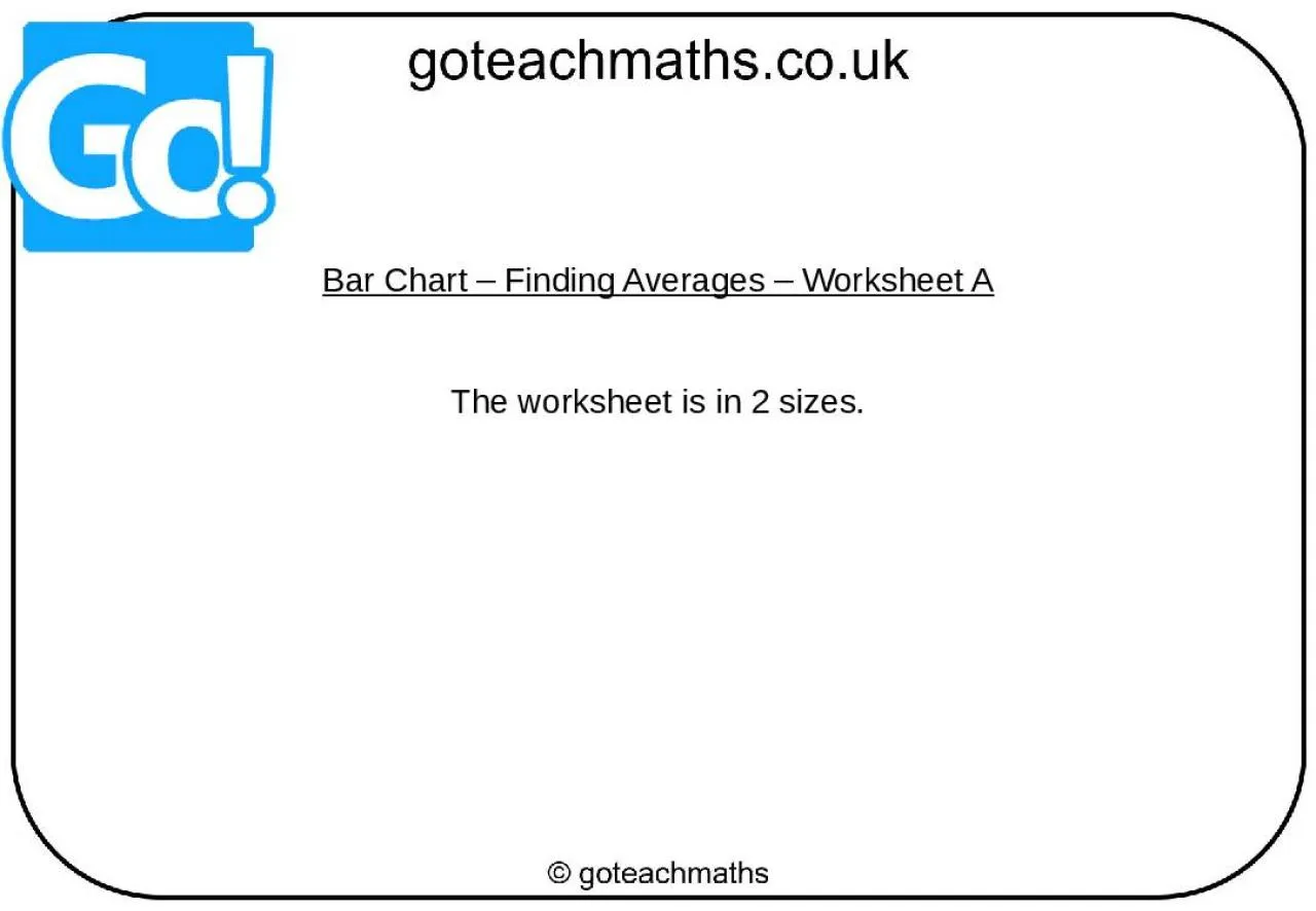 PPT-Bar Chart – Finding Averages – Worksheet A