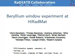Beryllium window experiment at