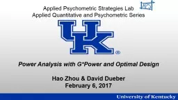Power Analysis with G*Power and Optimal Design
