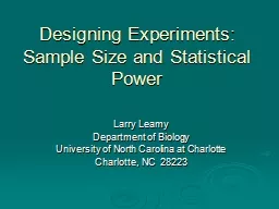 Designing Experiments: Sample Size and Statistical Power