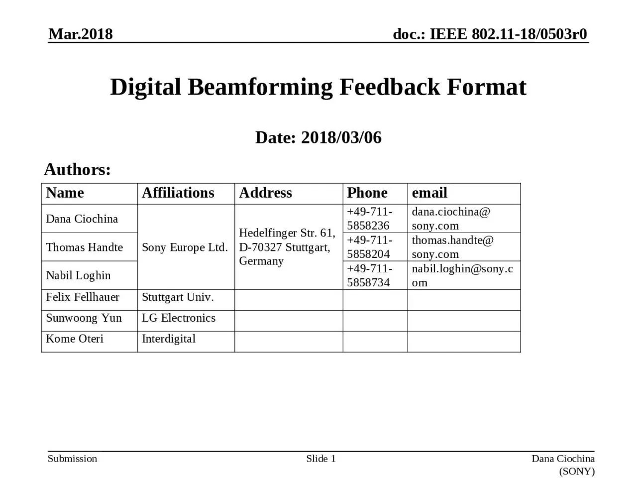 PPT-Mar.2018 Dana Ciochina (SONY)