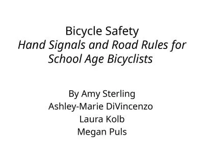 Bicycle Safety Hand Signals and Road Rules for School Age Bicyclists