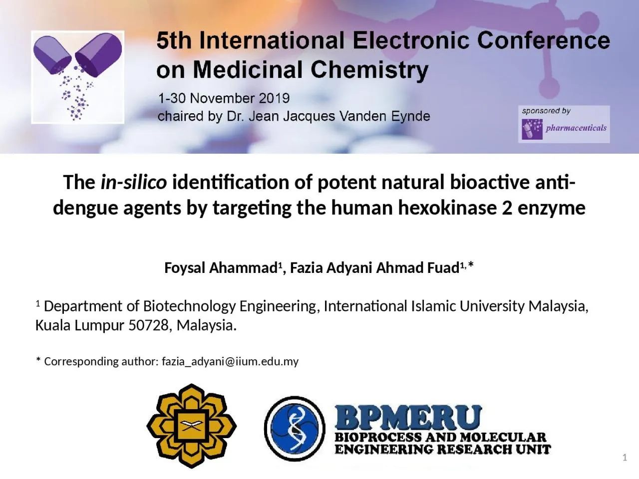 PPT-The  in-silico  identification of potent natural bioactive anti-dengue agents by targeting