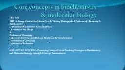 NSF #0957205 RCN-UBE:  Promoting Concept Driven Teaching Strategies in Biochemistry and Molecular B