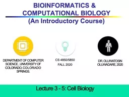 BIOINFORMATICS & COMPUTATIONAL BIOLOGY