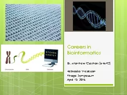 Careers in Bioinformatics