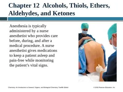 Chapter 12  Alcohols,  Thiols