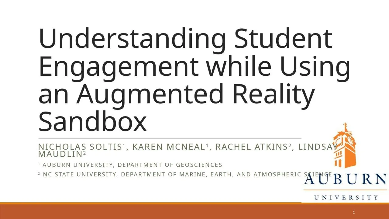 PPT-Understanding Student Engagement while Using an Augmented Reality Sandbox