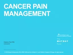 Cancer pain management Pediatric