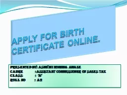 APPLY FOR BIRTH CERTIFICATE ONLINE.