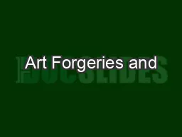 Art Forgeries and