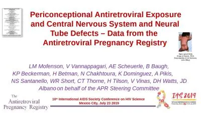 Periconceptional Antiretroviral Exposure and Central Nervous System and Neural Tube Defects – D