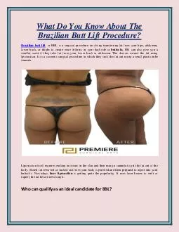 What Do You Know About The Brazilian Butt Lift Procedure?