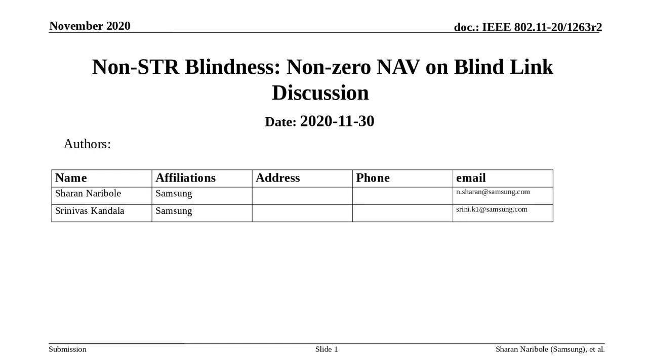 PPT-Non-STR Blindness: Non-zero NAV on Blind Link Discussion