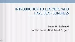 INTRODUCTION TO LEARNERS WHO HAVE DEAF-BLINDNESS