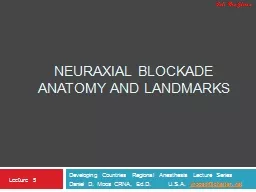 Neuraxial Blockade Anatomy and Landmarks