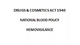 DRUGS & COSMETICS ACT 1940