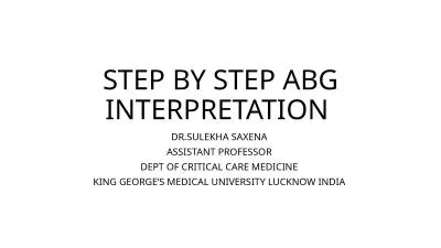 STEP BY STEP ABG INTERPRETATION