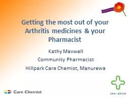 Getting the most out of your Arthritis medicines & your Pharmacist