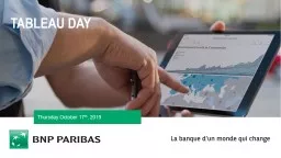 Tableau Day  Thursday October 17