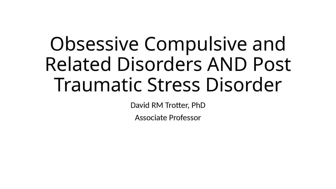 PPT-Obsessive Compulsive and Related