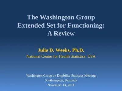 The Washington Group Extended Set for Functioning: