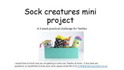 Sock creatures mini project