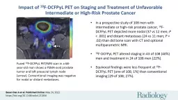 Impact of  18 F-DCFPyL PET on Staging and Treatment of Unfavorable Intermediate or High-Risk Prosta