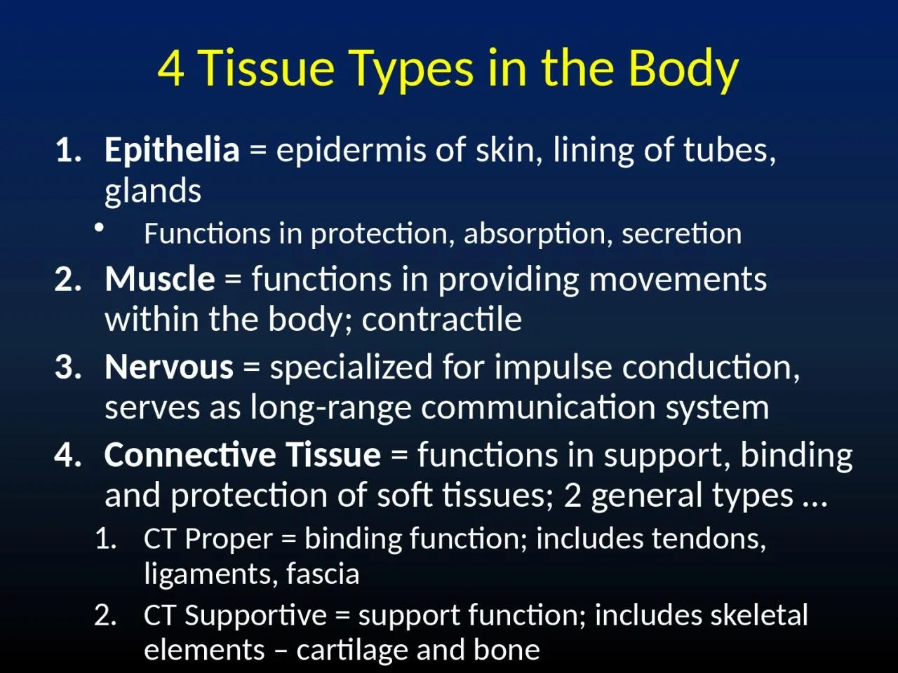 PPT-4 Tissue Types in the Body