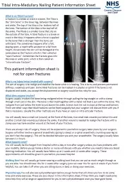 Tibial Intra-Medullary Nailing Patient Information Sheet