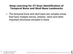 The temporal bone and skull base are complex areas that have multiple nerves, arteries,