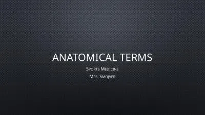 Anatomical terms Sports Medicine