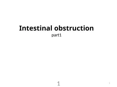 Intestinal obstruction part1