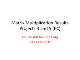 PPT-Matrix Multiplication Results