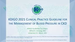 KDIGO 2021 Clinical Practice Guideline for the Management of Blood Pressure in CKD