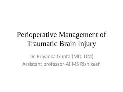 Perioperative  Management of Traumatic Brain Injury