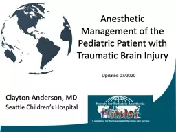 Anesthetic Management of the Pediatric Patient with Traumatic Brain Injury